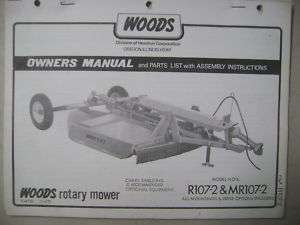 WOODS R107 2 & MR107 2 ROTARY MOWER OWNERS PARTS MANUAL  