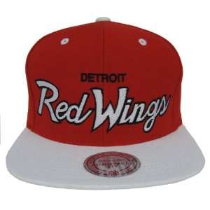  Detroit Red Wings Mitchell & Ness Script Snapback Red 