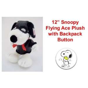   Pilot of the Sky Snoopy Plush Doll with Unique Snoopy Backpack Button