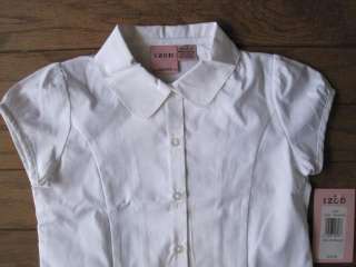 Girl School Uniform Shirt White Peter Pan Collar Sz 6 7 048283207983 