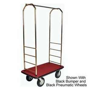  Easy Mover Bellman Cart Brass, Red Carpet, Gray Bumper, 8 