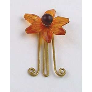   of two Handcrafted Orange Flower Paperclips (India)