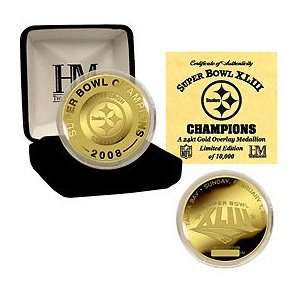  Pittsburgh Steelers Super Bowl XLIII Champs Gold Coin 