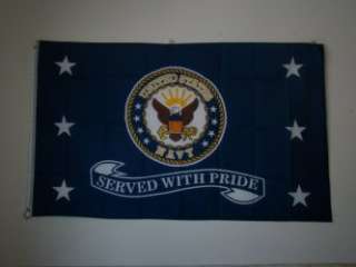 3x5 Polyester Proudly Served US Navy Flag Banner  