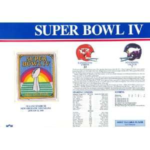  Super Bowl IV Patch and Game Details Card Sports 