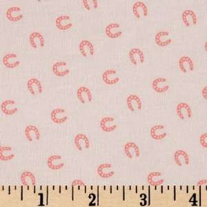   Knit Horsehoes Pink/White Fabric By The Yard Arts, Crafts & Sewing