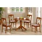 Poundex 5pcs Double Drop Leaf Dining Table and Chairs Set