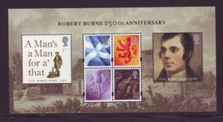 Great Britain Sc 2625 2009 Robert Burns stamp sheet mint NH  