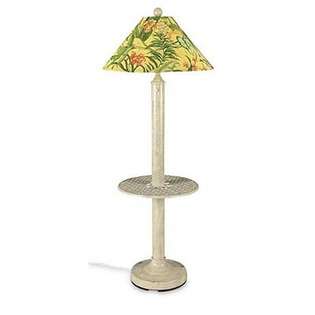   Lamp with Attached Tray Table and Sunbrella Shade   Lamp Finish Black