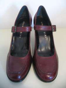 Gianni Bini Red Burgundy Leather Maryjane Pump Heel Shoes 8.5M NEW 