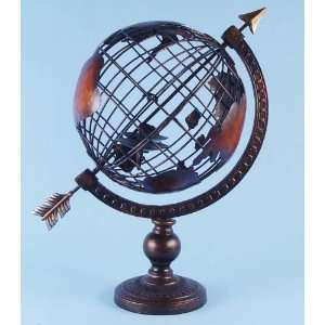  Bronze Globe with Arrow Candle Holder