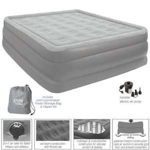 Pure Comfort Full Raised Flock Top Air Bed (Gray, Full Size)  