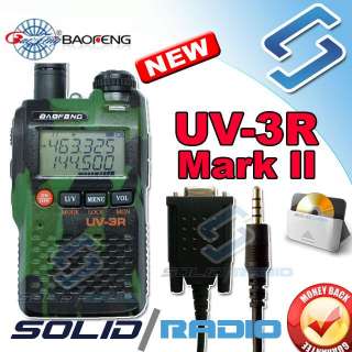 Green Camouflage BaoFeng UV 3R Mark II dual band radio + serial 