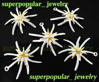 5pc Fashion Starfish Pendant fit Necklace silver 5P021Q  