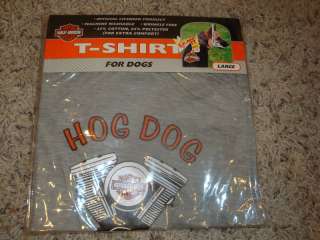 NEW Dog LARGE t shirt by Harley Davidson Gray HOG DOG  