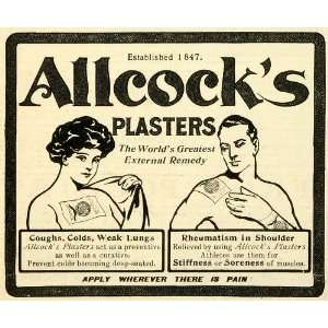  1910 Ad Allcock Platers Medical Rheumatism Sore Muscles 