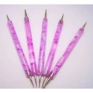  5pcs 2 Way Marbleizing Dotting Pen Set (Purple) Beauty