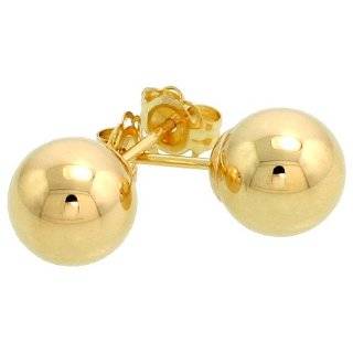  14k Yellow Gold 6mm Ball Stud Earrings Jewelry