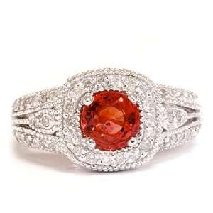   77CT Red Sapphire Diamond Anniversary Antique Heirloom Art Deco Ring