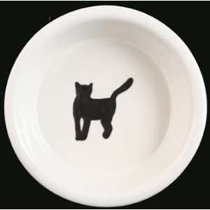  Melia ceramic cat bowl, 3.5 cup black walking cat bowl 