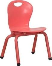 Kids Chair Red Plastic Stackable 11.75 inch Seat Height  