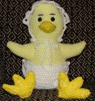 Handmade Crochet Baby Chick Stuffed Animal Toy  