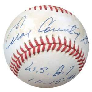  Enos Country Slaughter Autographed NL Baseball WS G& 10 15 