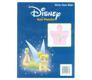 Disney TINKERBELL Fairy Pink Girl Rain Poncho ONE SIZE  