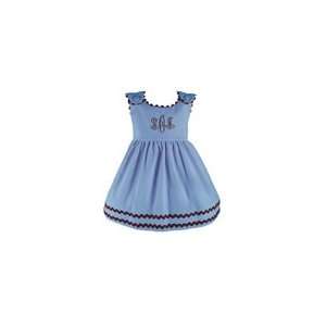  Bon Bon Baby Blue Corduroy Dress with Chocolate Trim 