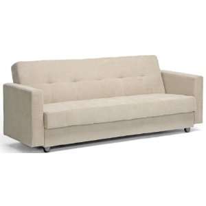 Wholesale Interiors Luiza Beige Microfiber Modern Futon with Removable 