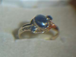 14K Y/G SAPPHIRES OSTBY & BARTON ANTIQUE RING 1920  