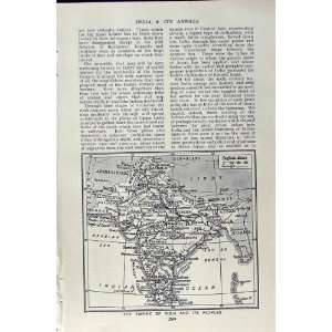   c1920 INDIA MAP EMPIRE PEOPLE PIOUS HINDU WOMAN TEMPLE