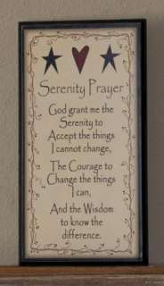 SERENITY PRAYER SIGN Primitive Rustic Home Wall Decor Antique Country 