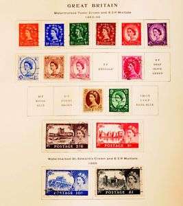 Great Britain 1952 to 1955 Lot of 16 Stamps  