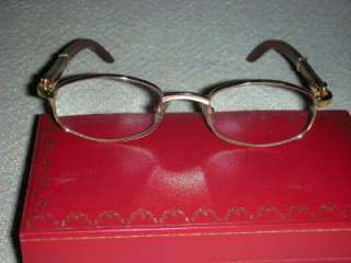   Cartier Paris Made in France Gold Eyeglass Wood Frames 51 /21/ 140b