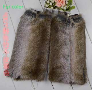 pair 40CM Fashion Lady Leg Warmer Boot Sleeve Cover faux fur NEW 16 