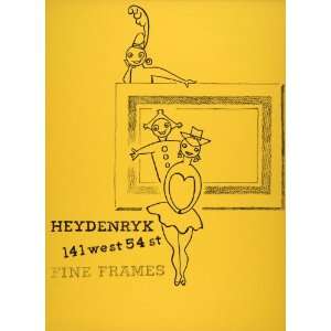  1954 Original Lithograph Heydenryk Picture Frames Decor 