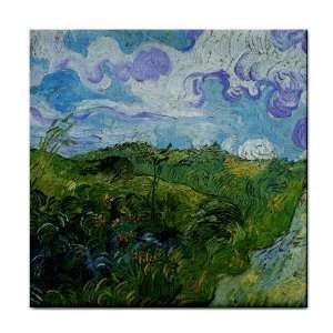 Green Wheat Fields By Vincent Van Gogh Tile Trivet