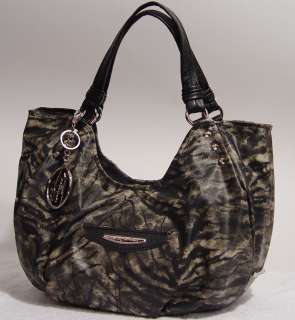 NWT Kathy Van Zeeland Tiger Black Gray Shopper Tote Handbag Bag LARGE 