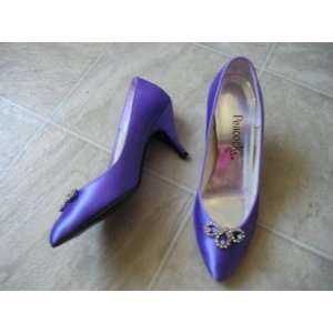  Purple Satin Shoes with Gem Highlights 