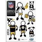 NFL PITTSBURGH STEELERS SMALL FAMILY VINYL AUTO CAR TRUCK 6 PCS 