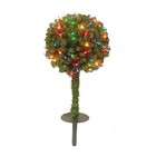   Outdoor Pre Lit Christmas Topiary Ball Stake Tree Multi Lights #H62977