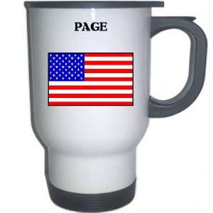  US Flag   Page, Arizona (AZ) White Stainless Steel Mug 