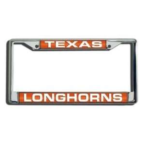  Texas Longhorns Laser Cut Chrome License Plate Frame 