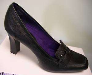 NINE & COMPANY Womens Black Leather Dress Shoes Heels Pumps 9.5 M NEW 