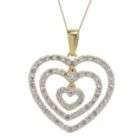 5cttw Diamond Heart Pendant 18k Gold over Sterling Silver