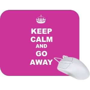 Rikki Knight Keep Calm or Go Away   Pink Rose Color Mouse Pad Mousepad 