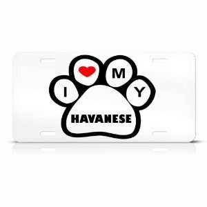  Havanese Dog Dogs White Novelty Animal Metal License Plate 