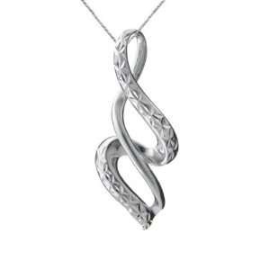  Diamond Cut Infinity Pendant In Sterling Silver with 18 