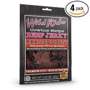 Wild Ride Cowboy Strips Hickory Beef Jerky, 3.25 Ounce (Pack of 4)